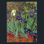 Cuaderno Irises de Vincent van Gogh, Arte de Jardín Vintage<br><div class="desc">Irises (1889) de Vincent van Gogh es un bello arte vintage post impresionsionismo paisaje floral con un jardín con iris morado barbudo cultivado por amapolas naranjas. Una sola flor blanca de iris está floreciendo al borde. Sobre el artista: Vincent Willem van Gogh (1853-1890) fue uno de los pintores más famosos...</div>