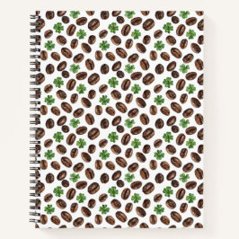 Cuaderno Irish Coffee Beans and Shamrocks Funny Design