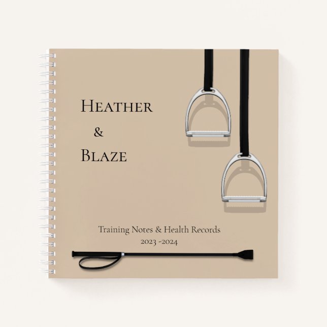 Cuaderno Irones de stirrup y cultivo de latte marrón ecuest (Anverso)