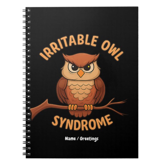 Cuaderno Irritable Síndrome de Lechuza Graciosa Personaliza (Frente)