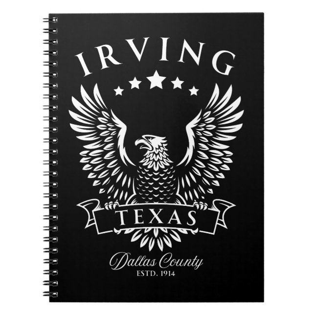 Cuaderno Irving condado de Dallas Texas Vintage Eagle (Frente)