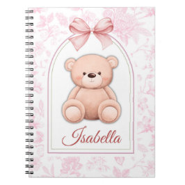 Cuaderno Isabella | Diseño de guardería de osito rosado per