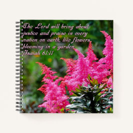 Cuaderno Isaiah 61:11 Inspirador floral rosado