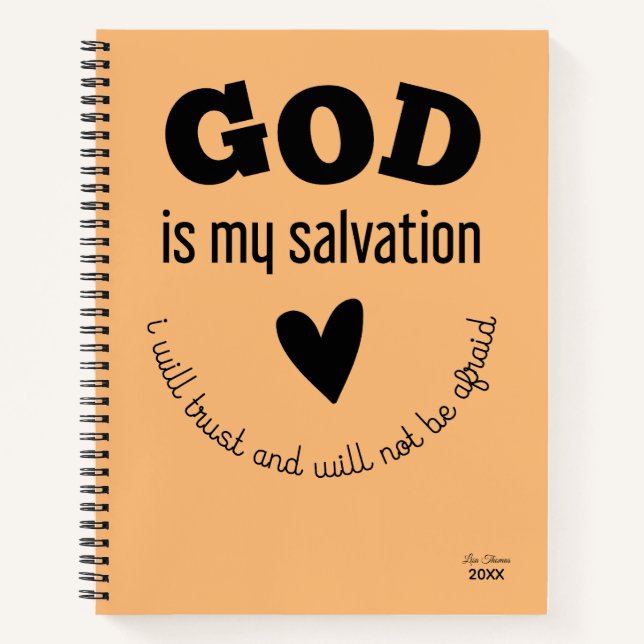 Cuaderno Isaías 12:2 Biblia Oratoria Verse Scripture Faith (Anverso)