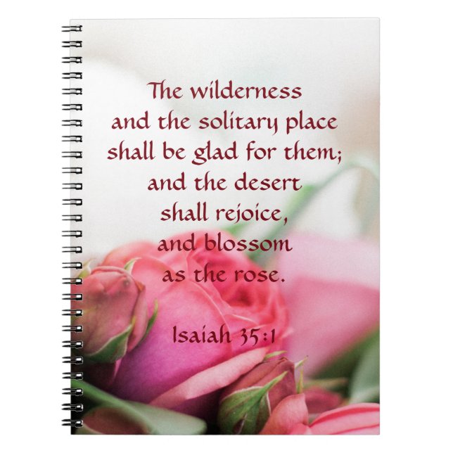 Cuaderno Isaías 35:1 - el desierto se alegrará y florecerá (Frente)