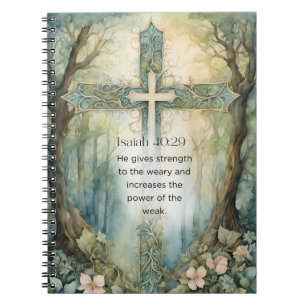Cuaderno Isaías 40:29 Versículo Bíblico Cruz Cristiana Ánim