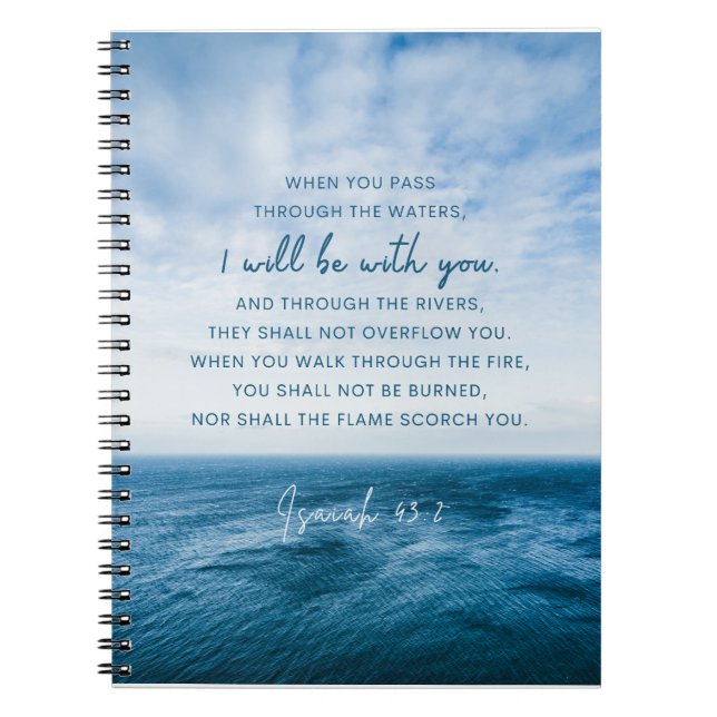 Cuaderno Isaías 43:2 Cuando atravieses el agua (Frente)