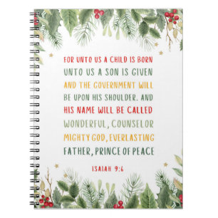 Cuaderno Isaías 9:6 Para Nosotros Un Niño Nace Navidades