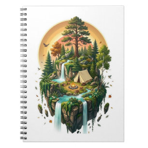 Cuaderno Isla flotante de fantasía Camping Bosque 