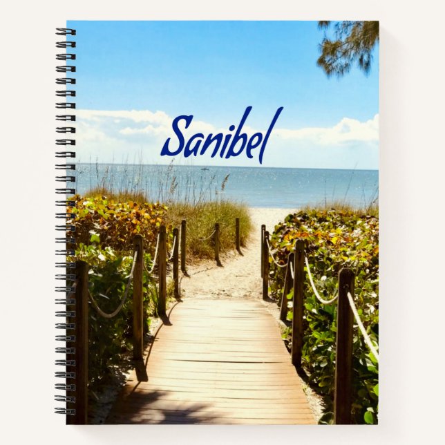 Cuaderno Isla Sanibel Florida Beach Ocean (Anverso)