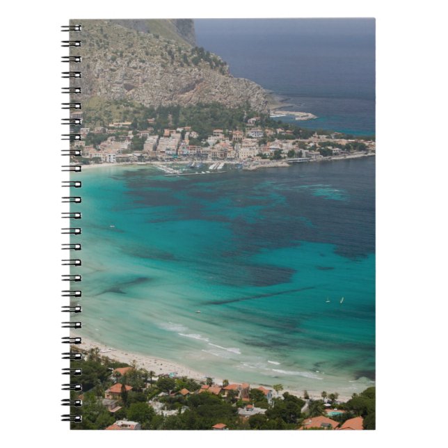 Cuaderno Italia, Sicilia, Mondello, Vista de la playa desde (Frente)