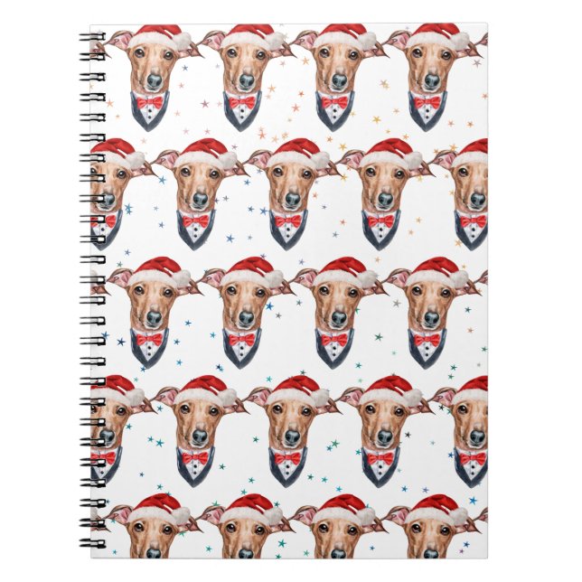 Cuaderno Italian Greyhound Dog Breed Christmas (Frente)