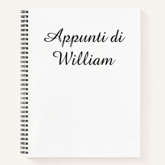 Cuaderno Italiano Appunti minimalista negro sobre