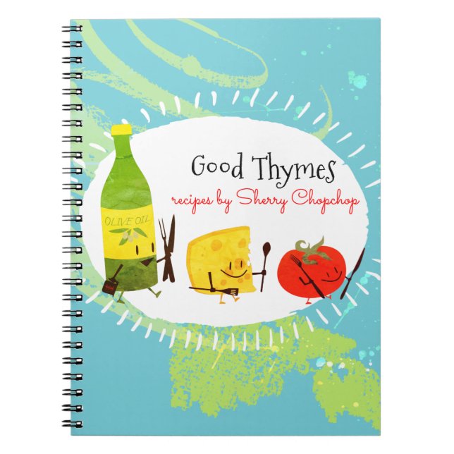 Cuaderno italiano retro de la receta de los (Frente)