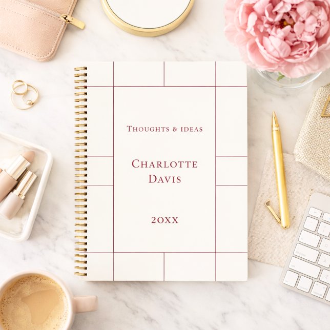 Cuaderno Ivory burgundy checked modern (Subido por el creador)