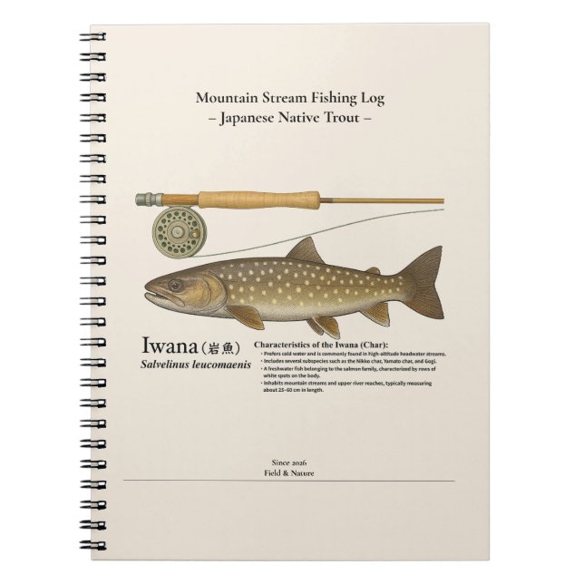 Cuaderno Iwana Mountain Stream Fishing Log Photo Notebook (Frente)
