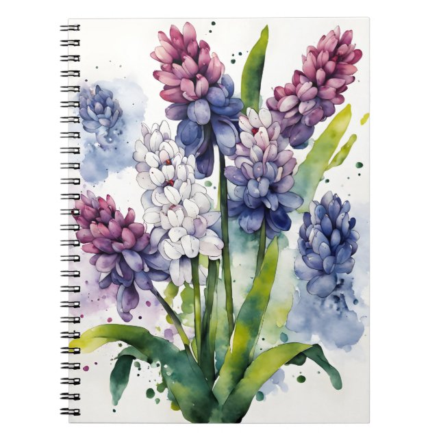 Cuaderno Jacinto - Flores de acuarela (Frente)
