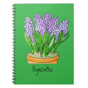 Cuaderno Jacintos morados en una maceta