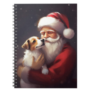 Cuaderno Jack Russell Con Navidades festivos de Santa Claus