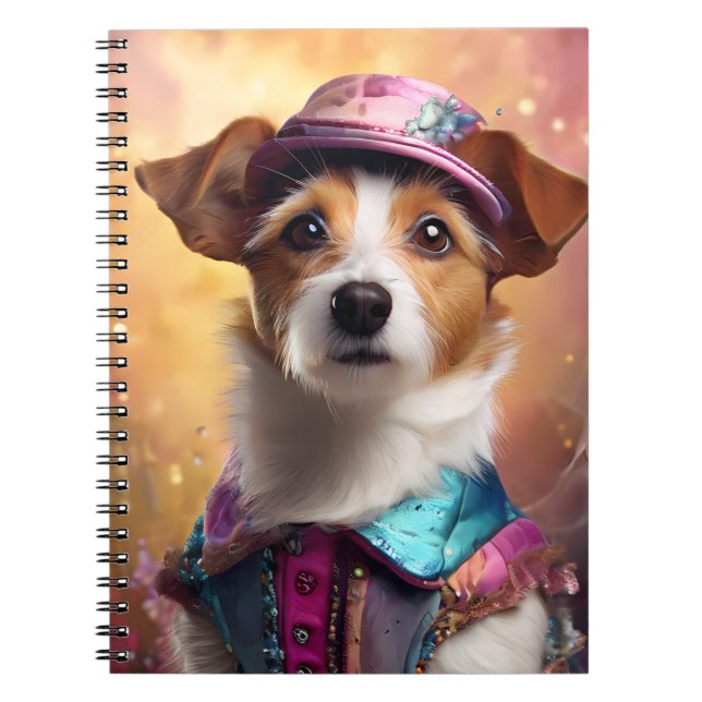 Cuaderno Jack Russell en un disfraz vibrante (Frente)