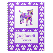 Jack Russell Terrier Dog Silhouette Paw PurplePY&B
