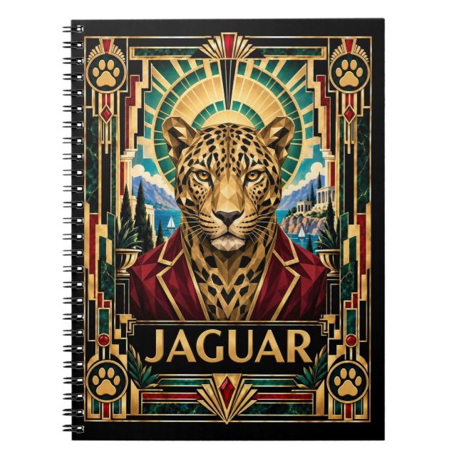 Cuaderno Jaguar, Arte Deco Fauna (Frente)