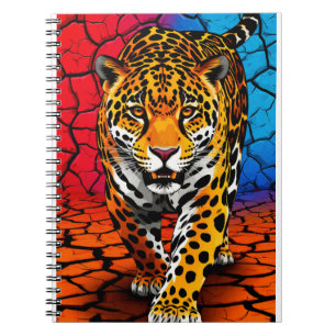 Cuaderno Jaguar sobre fondo de tierra agrietada