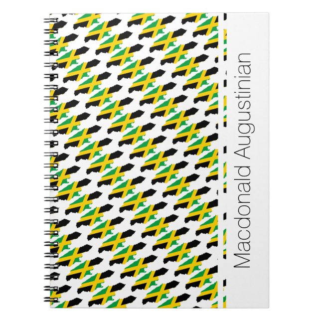 Cuaderno JAMAICA Personalizado de Bandera de Jamaica Patrió (Frente)
