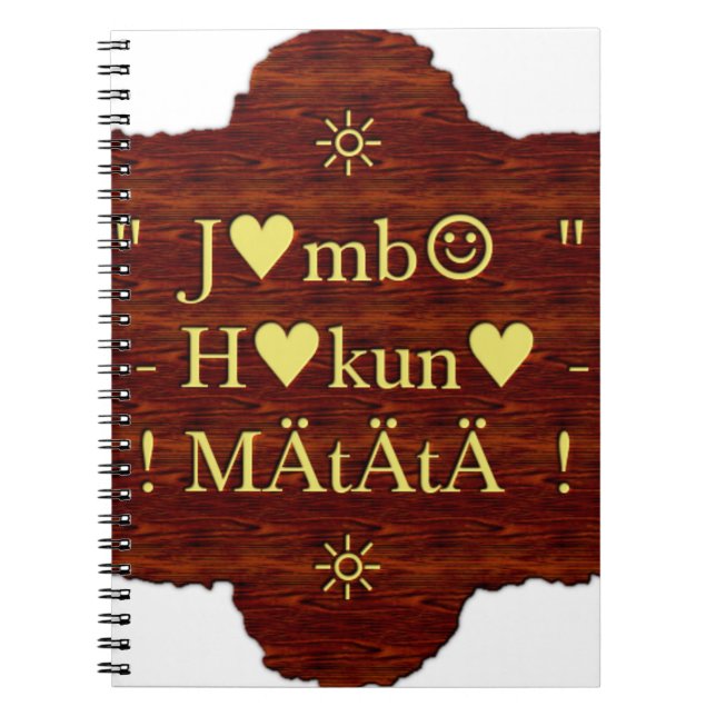 Cuaderno Jambo Hakuna Matata: Dibujo/gráfico de arte africa (Frente)