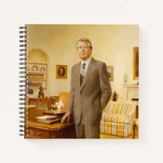 Cuaderno James Earl Carter pintó retrato del presidente de 