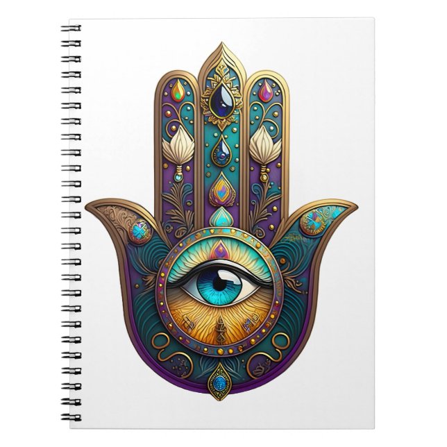 Cuaderno Jamsa de oro violeta turquesa con tercer ojo turqu (Frente)
