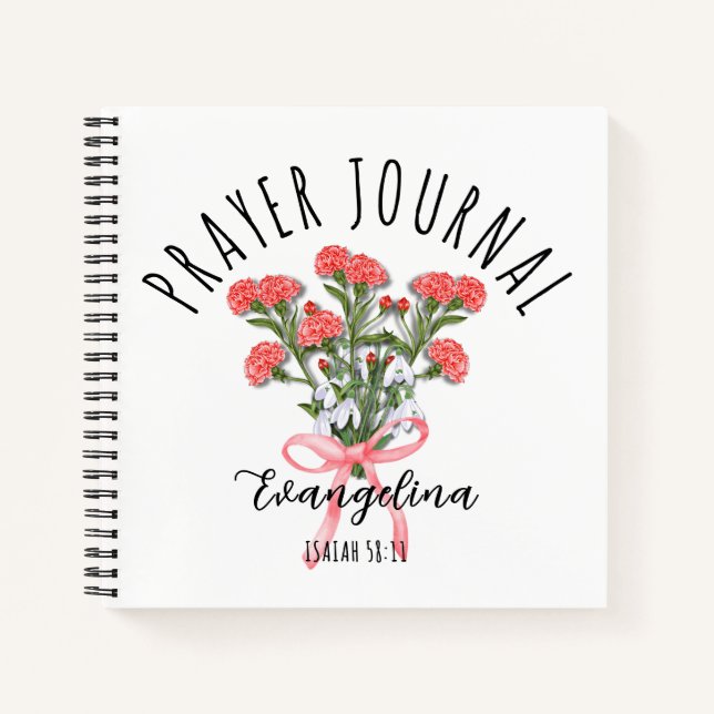 Cuaderno Jan Birth Month Flower Christian Prayer Journal (Anverso)