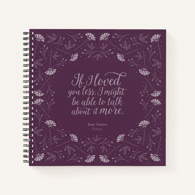 Cuaderno Jane Austen Emma Book Purple Floral Love Cita (Anverso)