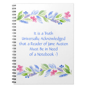 Cuaderno Jane Austen Motto Floral Spiral