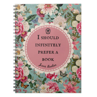 Cuaderno Jane Austen Quote Notebook "Prefer a Book"