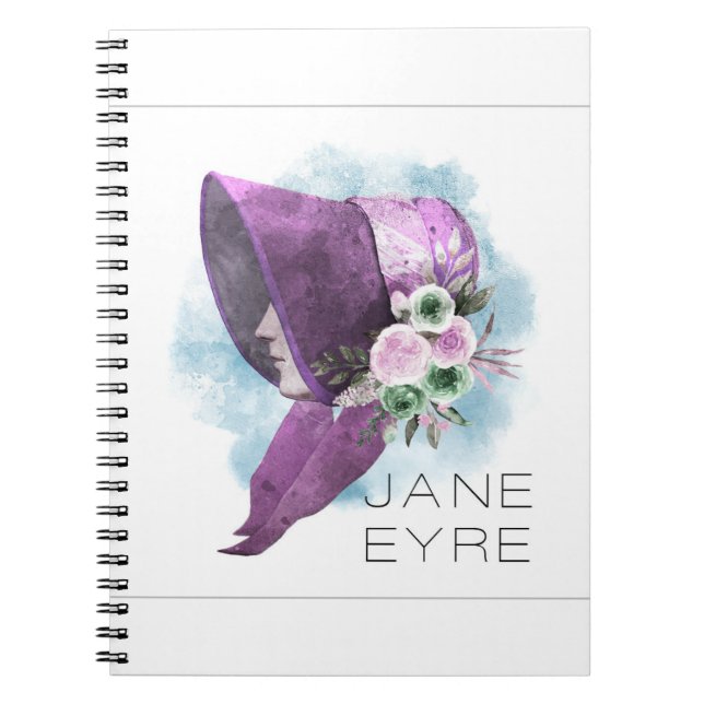 Cuaderno Jane Eyre Bonnet Flores moradas y azules (Frente)