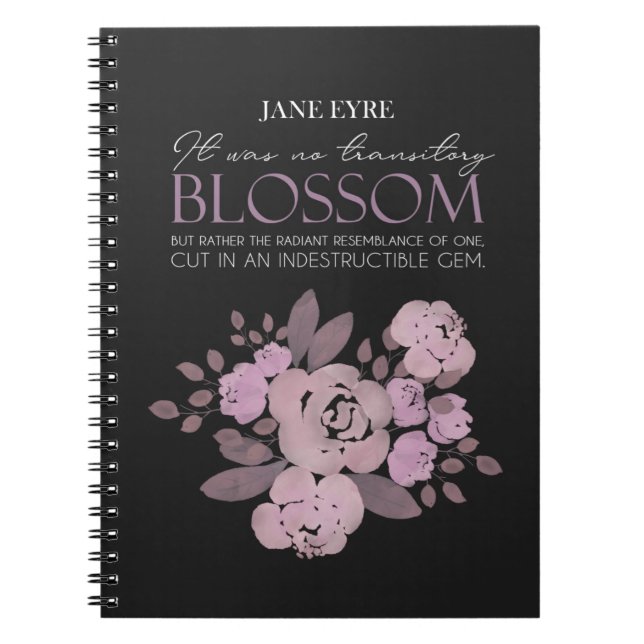 Cuaderno Jane Eyre - Sin Flor Transitoria - Rosas Negro (Frente)