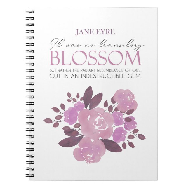 Cuaderno Jane Eyre - Sin Flor Transitoria - Rosas Rosa (Frente)