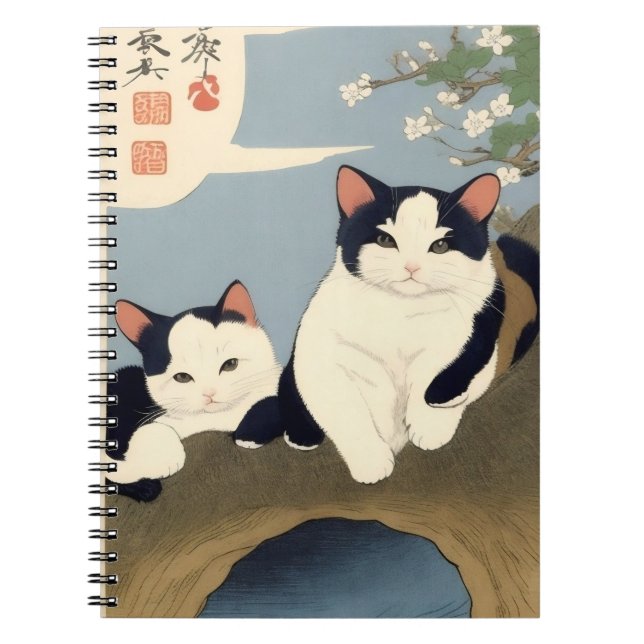 Cuaderno Japanese Cats Blossom Tree Notebook (Frente)