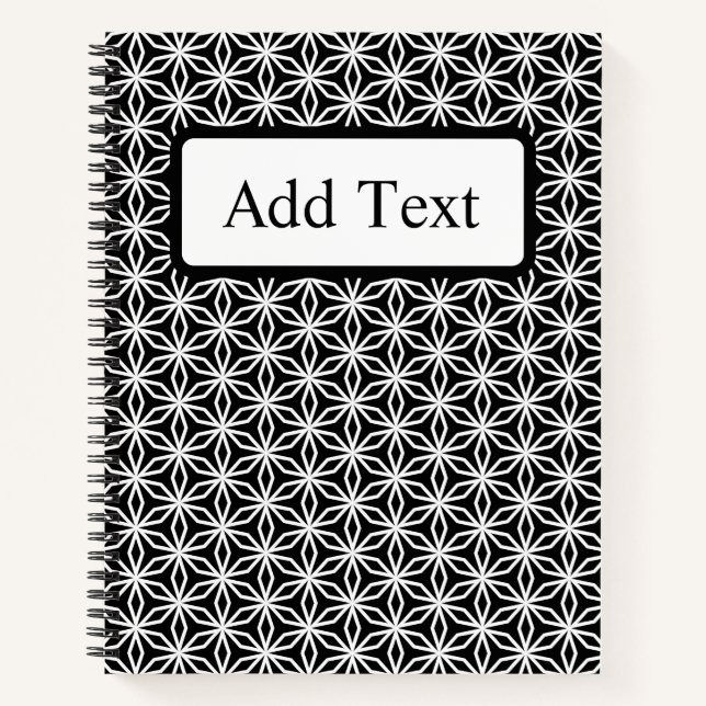 Cuaderno Japanese-Inspired Geometric Black & White Custom (Anverso)