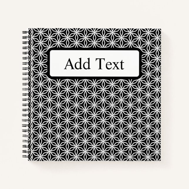 Cuaderno Japanese-Inspired Geometric Black & White Custom (Anverso)