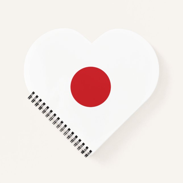 Cuaderno Japón | Corazón de la bandera japonesa (Anverso)