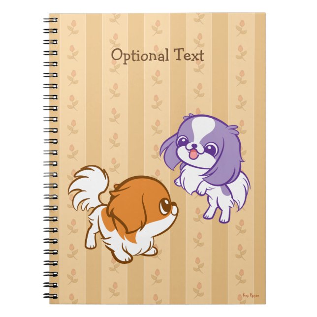 Cuaderno Japonés Chin de los perritos de Kawaii que se (Frente)