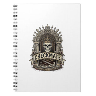 Cuaderno Jaque Mate Rey Calavera Ajedrez Vintage
