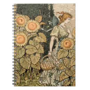 Cuaderno Jardín Art Nouveau de girasoles Mujer Grasset