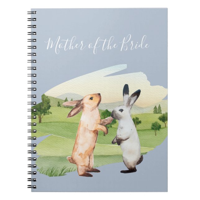 Cuaderno Jardín Boda Pareja de Conejos (Frente)