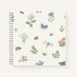 Cuaderno Jardín Botánico de Flores Patrón de Pradera Silves