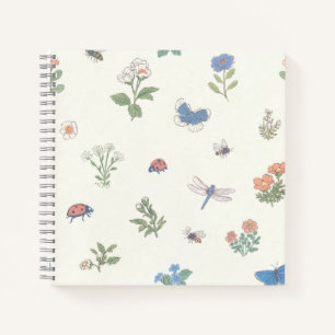 Cuaderno Jardín Botánico de Flores Patrón de Pradera Silves