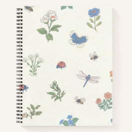 Cuaderno Jardín Botánico de Flores Patrón de Pradera Silves