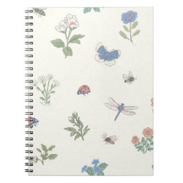 Cuaderno Jardín Botánico de Flores Patrón de Pradera Silves